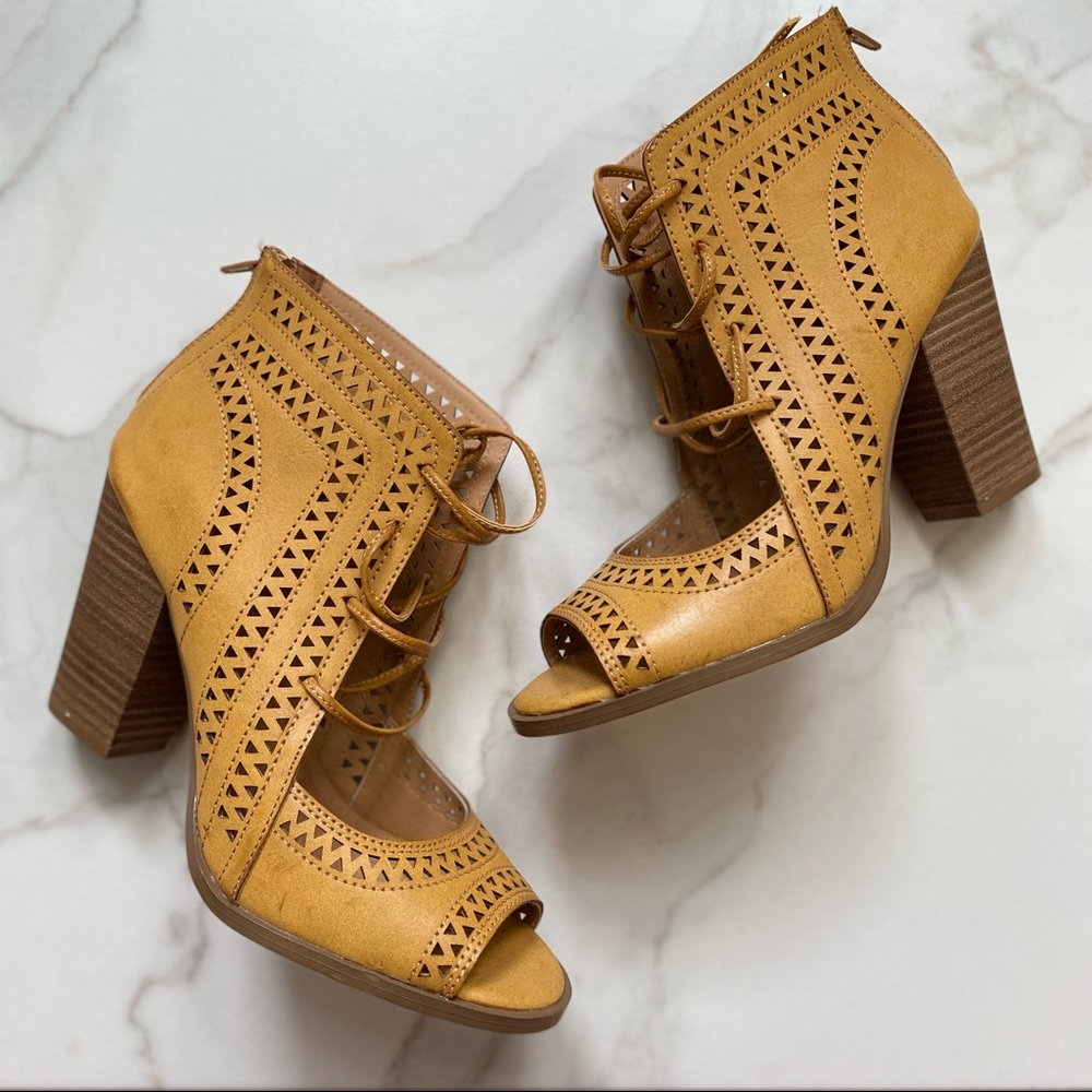Altar’d State laser cut open toe booties